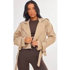 Trenchcoats PrettyLittleThing Camel Cropped Trench Coat, Camel