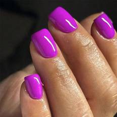 Shein pcs Short Square Simple Solid Color False Nails Medium Square European Wearable Manicure Jelly 24-pack