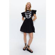 Lace - Short Dresses Warehouse contrast embroidery floral mini tunic dress