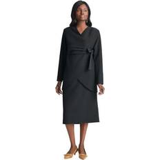 Jessica London Suits Jessica London Plus Women's 2-Piece Wrap Jacket Skirt Suit in Black Size 12