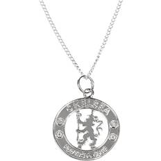 CHELSEA Chelsea Cut Out Crest Pendant and Chain Sterling Silver
