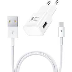 PH26 Pack Chargeur Câble pour Samsung Galaxy A14 4G Fast Charger Ultra-puissant et rapide NOUVELLE GENERATION 3A avec CABLE USB-Type C Blanc