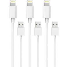 3-pack Lightning laddare iPhone 13/12/11/ Xs/Max/X/8/7/6/5/SE