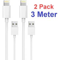 I Charger 2 kpl 2M Lightning Laturi iPhone 13/12/11 Xs X 8/7/6/5 SE White