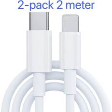 2-Pack 2M USB-C til Lightning-kabel for iPhone