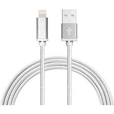 3M Kabel Lightning iPhone Laddare Nylon Quick Charge Silver