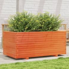 Krukker, Planter & Dyrkning vidaXL Plantekasse 110x60x49.5 cm Massivt Fyrretræ Gyldenbrun Højbed