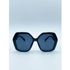 SVNX Oversized rounded angular sunglasses in black