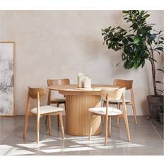 Ek - Ovala Matbord SoffaDirekt Gethin 120 cm Rund Beige Matbord 119.9cm