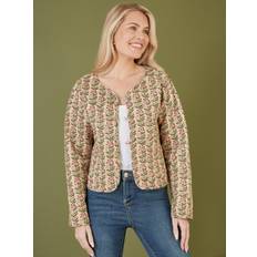 Yumi Floral Quilted Reversible Jacket, Stone