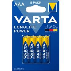 Varta Longlife Power AAA LR03 Batteri 1,5V Alkaline 8pk