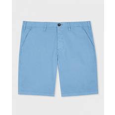 Paul Smith Men Shorts Paul Smith Mens Cotton-Twill Broad Stripe Zebra Logo Chino Shorts Blue Waist