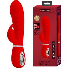 Sexleksaker Pretty Love Red Super Soft Silicone Dual Vibrator Red röd