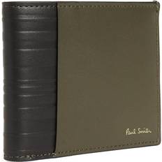 Paul Smith Leather Stripe-Embossed Bifold Wallet green