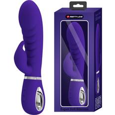 Sexleksaker Pretty Love Red Super Soft Silicone Dual Vibrator Purple lila