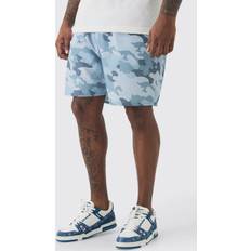 5XL Badehosen boohooMAN Plus Camo Printed Swim Shorts - Grey