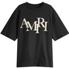 Amiri Tops Amiri Men's Staggered Logo T-Shirt Black