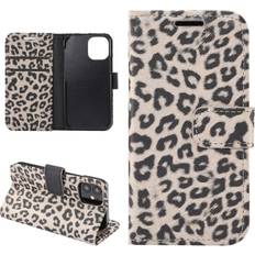 MTK iPhone 12 Mini Plånboksfodral Fodral Leopard Beige