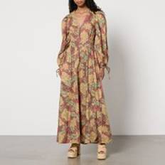 Flowerprinted Cotton Maxi Dress - Multi Patterned