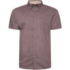 Kam Shirts Kam all over geo print short sleeve shirt for mens kbs6280 in burgundy, 2xl-8xl