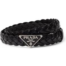 Prada Clothing Prada Braided Triangle Leather Belt - Black