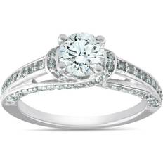 1/4ct diamond engagement ring 14k white gold round brilliant cut solitaire
