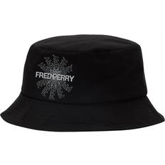 Fred Perry Men Accessories Fred Perry graphic print logo canvas black bucket hat