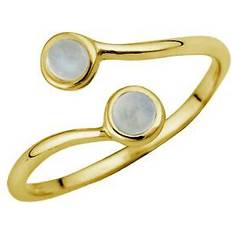 Moonstone Rings Jewellerybox Gold plated sterling silver & moonstone adjustable ring