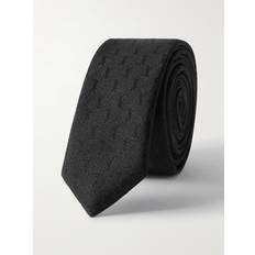 Wool Ties Saint Laurent Patterned silk tie black