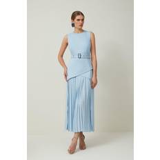 Karen Millen Jersey Pleated Maxi Dress - Pale Blue