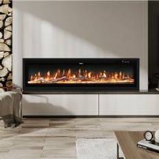 LED Recessed Wall Mounted Freestanding Electric Fireplace 9 Flame Colors with Remote Control,50 Inch