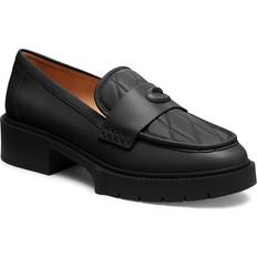 Coach Women Loafers Coach Leah Loafer With Quilting Black Women's Flat Shoes 5.5 M