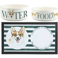 Pets Purely Home Corgi Pet Mat&#44; Food Water Bowl