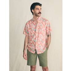 Linen Shirts Faherty Men's Short-Sleeve Breeze Shirt Ginger Floral, Medium, Fabric/Linen/Lyocell Medium