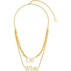 Off-White Logo Layered Chain Necklace Gold One