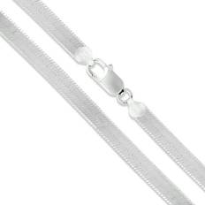 Silver - Unisex Bracelets Sac Silver Sold by: Sterling Flexible Herringbone Bracelet 4.5mm Solid 925 Italian Chain Jewelry Female Unisex