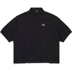 Balenciaga Polo Shirts Balenciaga BB Classic Polo Shirt Oversized Black Unisex Cotton