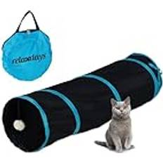 Pets Relaxdays Túnel para Gatos Plegable 88 x 25 cm - Negro
