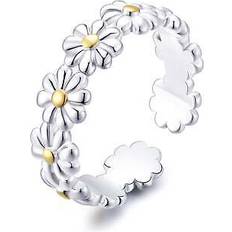 Silver Plated Rings Philip Jones Adjustable daisy eternity ring
