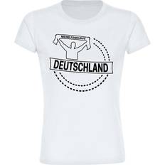 Oberteile Multifanshop Damen T-Shirt Deutschland Meine Fankurve Druck schwarz