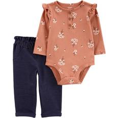 1-3M Bodysuits Children's Clothing Carter's Baby Girls 2-Piece Floral Bodysuit Pant Set 12M Multi