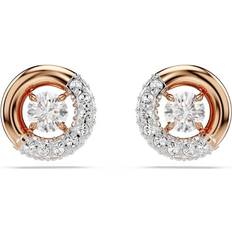 Roséguldpläterad Örhängen Swarovski Dextera Örhängen Rund Skuren - Vit/Roséguld Pläterade