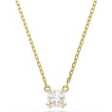 L Necklaces Swarovski Stilla Gold Tone Square Cut Crystal Necklace - White