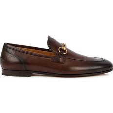 Gucci Low Shoes Gucci Jordaan Horsebit Leather Loafers Brown