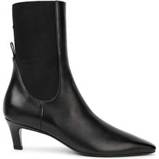 Boots Toteme The Mid Heel Leather Ankle Boots Black