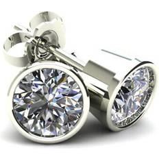 25ct round brilliant cut natural diamond stud earrings in 14k gold