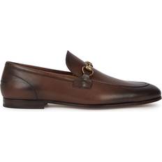 Gucci Shoes Gucci Jordaan Black Leather Loafers Brown