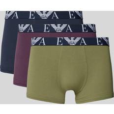 Green - Men Men's Underwear Emporio Armani Boxershorts mit elastischem Label-Bund im 3er-Pack