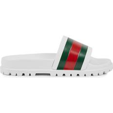 Gucci Shoes Gucci Pursuit Trek Striped Rubber Sliders White