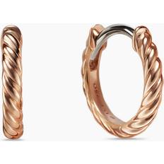 David Yurman Rose Gold Earrings David Yurman Sculpted Cable Huggie Hoop Earrings in 18K Rose Gold One Size